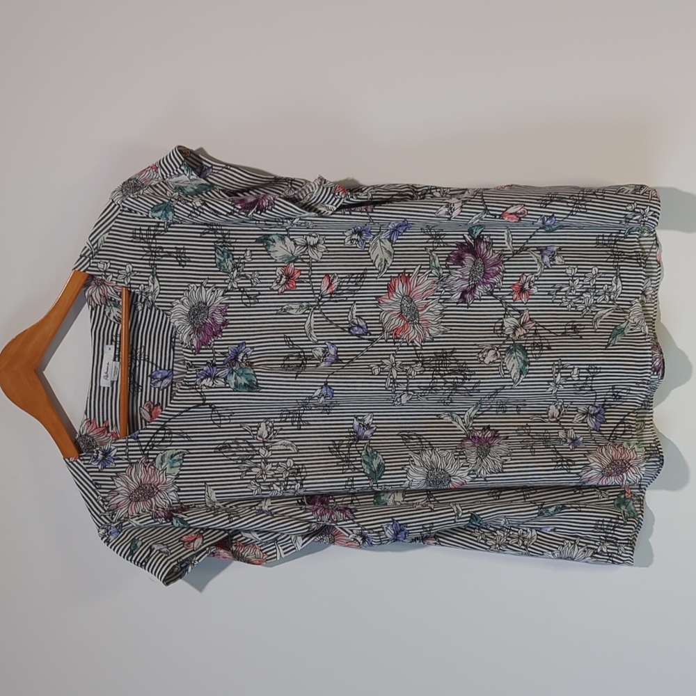 Reitmans Floral and Striped Flowy Blouse